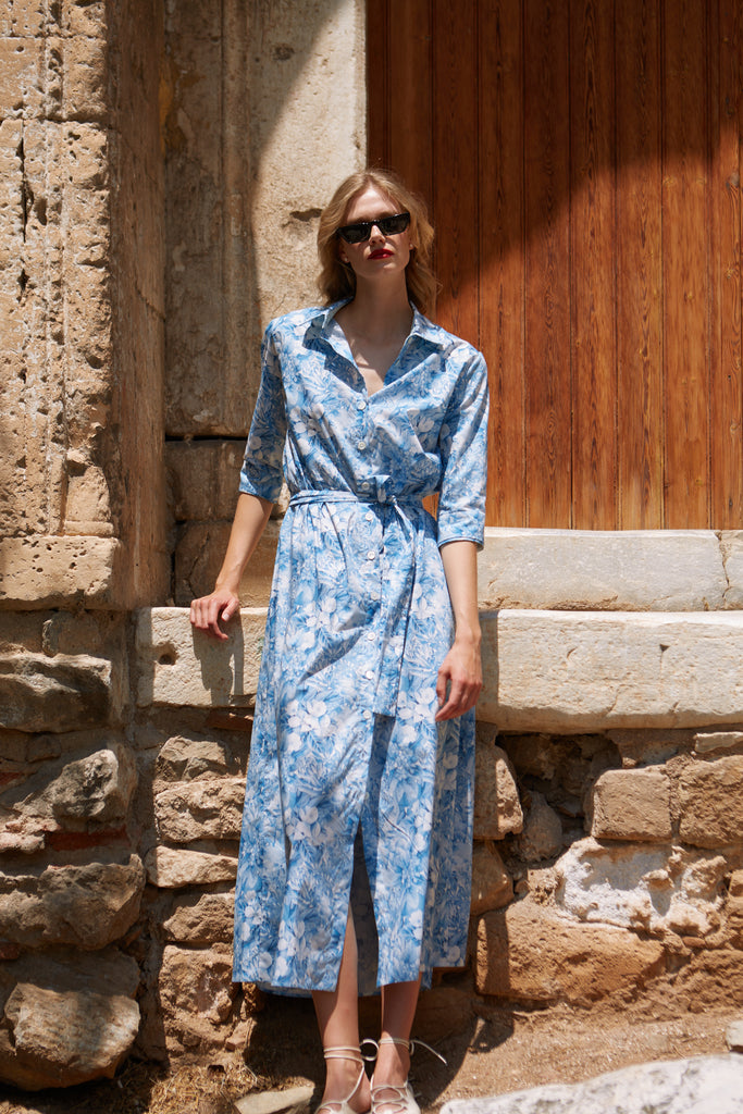 white christmas dresses Gathered Ruffle Shirt Dress in Stripe Cotton Poplin – Rosie Assoulin main image 0